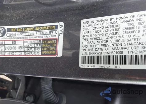 2022 Honda Cr-V Awd Ex from USA, damaged, VIN 2HKRW2H51NH601008